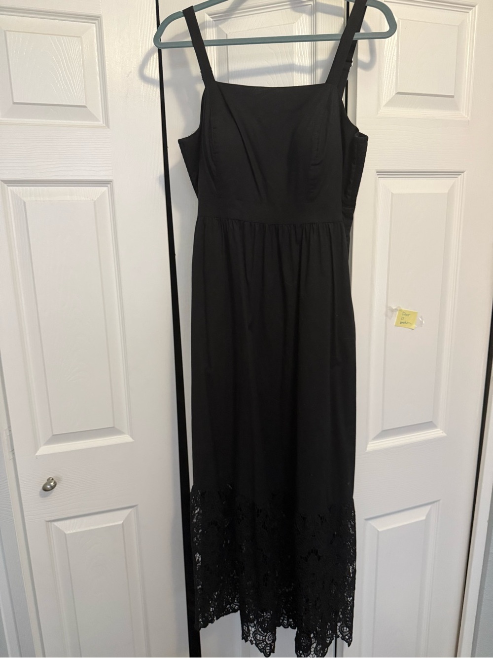 Kensie Black Sleeveless Midi Dress with Lace Hem